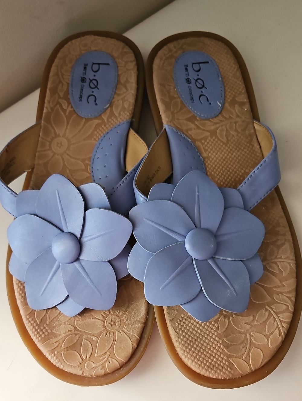 BOC BLUE ORANGE BLOSSOM THONG SANDALS SZ 10